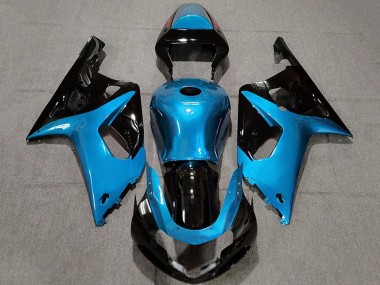Preisgünstige Suzuki GSXR 600 / GSXR 750 Motorrad Verkleidung 2001-2003 - Hellblau Glanzendes Schwarz