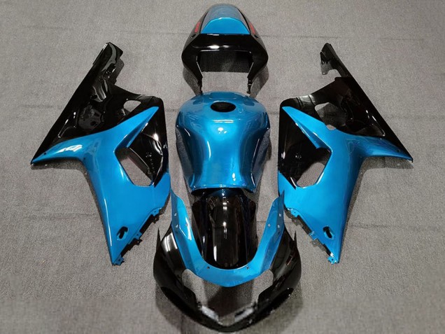 Preisgünstige Suzuki GSXR 600 / GSXR 750 Motorrad Verkleidung 2001-2003 - Hellblau Glanzendes Schwarz