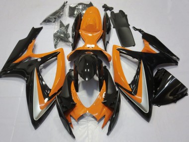 Preisgünstige Suzuki GSXR 600 / GSXR 750 Motorrad Verkleidung 2006-2007 - Orange Glanzendes Schwarz