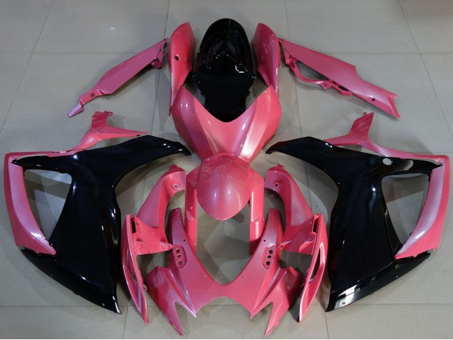 Preisgünstige Suzuki GSXR 600 / GSXR 750 Motorrad Verkleidung 2006-2007 - Rosa Glanzendes Schwarz