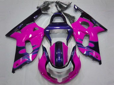 Preisgünstige Suzuki GSXR 600 / GSXR 750 Motorrad Verkleidung 2001-2003 - Rosa Glanzendes Blau