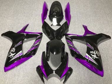 Preisgünstige Suzuki GSXR 600 / GSXR 750 Motorrad Verkleidung 2006-2007 - Lila Glanzendes Schwarz