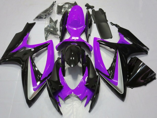 Preisgünstige Suzuki GSXR 600 / GSXR 750 Motorrad Verkleidung 2006-2007 - Lila Glanzendes Schwarz