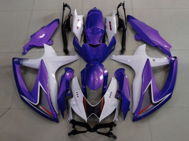 Preisgünstige Suzuki GSXR 600 / GSXR 750 Motorrad Verkleidung 2008-2010 - Weiss Lila Schwarz