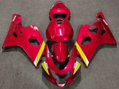 Preisgünstige Suzuki GSXR 600 / GSXR 750 Motorrad Verkleidung 2004-2005 - Rot Gelb Weiss