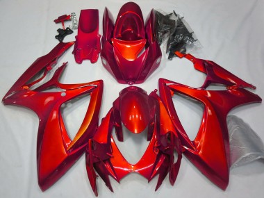 Preisgünstige Suzuki GSXR 600 / GSXR 750 Motorrad Verkleidung 2006-2007 - Glanzendes Rot Schlichtes