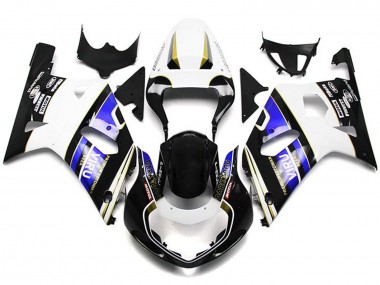 Preisgünstige Suzuki GSXR 600 / GSXR 750 Motorrad Verkleidung 2001-2003 - Weiss Blau Glanzendes Schwarz Viru Stil