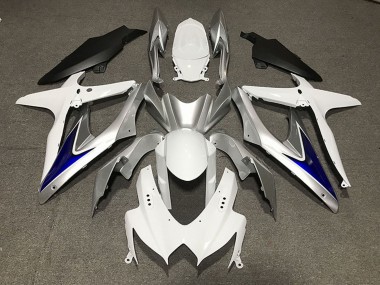 Preisgünstige Suzuki GSXR 600 / GSXR 750 Motorrad Verkleidung 2008-2010 - Weiss Silber Blau Matt Schwarz