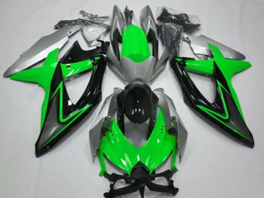 Preisgünstige Suzuki GSXR 600 / GSXR 750 Motorrad Verkleidung 2008-2010 - Silber Grun Grau Schwarz