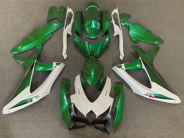 Preisgünstige Suzuki GSXR 600 / GSXR 750 Motorrad Verkleidung 2008-2010 - Weiss Grun OEM Stil