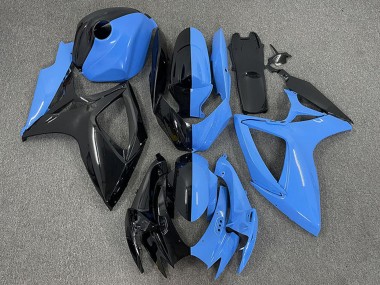 Preisgünstige Suzuki GSXR 600 / GSXR 750 Motorrad Verkleidung 2006-2007 - Glanzendes Schwarz Blau Geteiltes