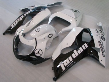 Preisgünstige Suzuki GSXR 600 / GSXR 750 Motorrad Verkleidung 2001-2003 - Weiss Glanzendes Schwarz Jordan Michelin