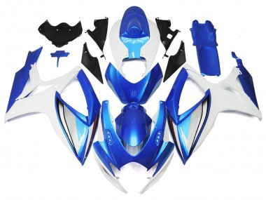 Preisgünstige Suzuki GSXR 600 / GSXR 750 Motorrad Verkleidung 2006-2007 - Weiss Blau OEM Stil