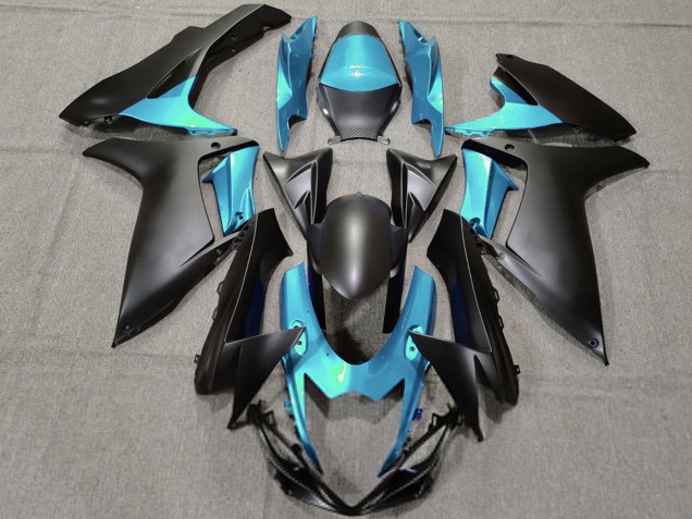 Preisgünstige Suzuki GSXR 600 / GSXR 750 Motorrad Verkleidung 2011-2024 - Hellblau Matt Schwarz