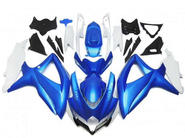 Preisgünstige Suzuki GSXR 600 / GSXR 750 Motorrad Verkleidung 2008-2010 - Weiss Hellblau