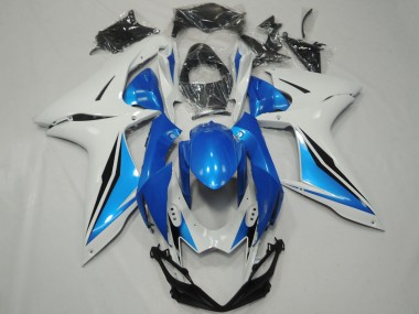 Preisgünstige Suzuki GSXR 600 / GSXR 750 Motorrad Verkleidung 2011-2024 - Weiss Hellblau Glanzendes Schwarz OEM Stil