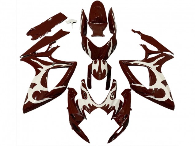 Preisgünstige Suzuki GSXR 600 / GSXR 750 Motorrad Verkleidung 2006-2007 - Kastanienbraun Rot Weiss