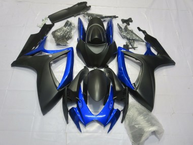 Preisgünstige Suzuki GSXR 600 / GSXR 750 Motorrad Verkleidung 2006-2007 - Matt Schwarz Blau