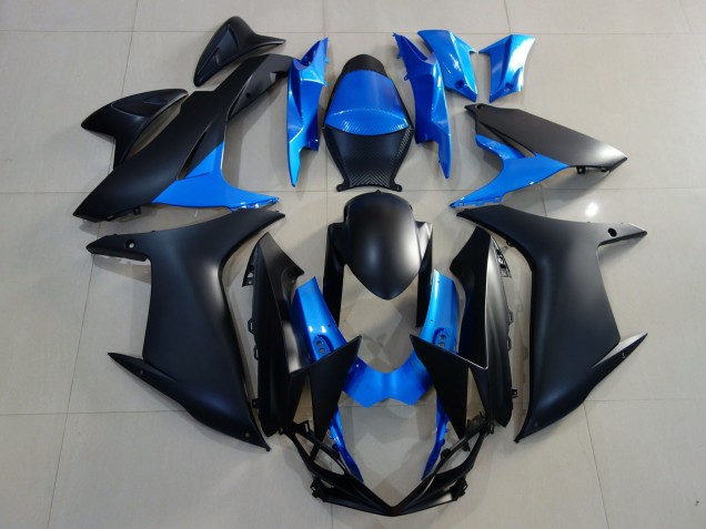 Preisgünstige Suzuki GSXR 600 / GSXR 750 Motorrad Verkleidung 2011-2024 - Blau Matt Schwarz