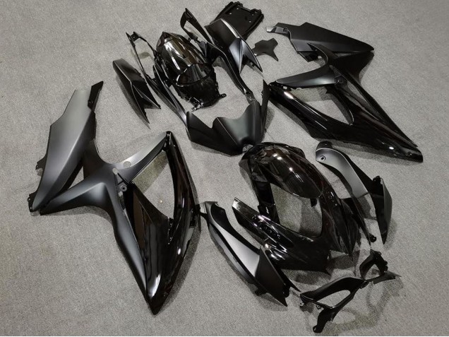 Preisgünstige Suzuki GSXR 600 / GSXR 750 Motorrad Verkleidung 2008-2010 - Glanzendes Schwarz Matt Schwarz