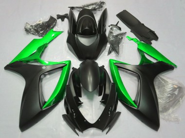 Preisgünstige Suzuki GSXR 600 / GSXR 750 Motorrad Verkleidung 2006-2007 - Matt Schwarz Grun