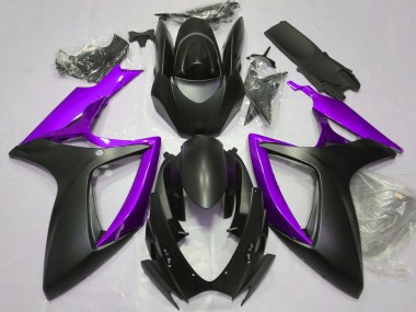 Preisgünstige Suzuki GSXR 600 / GSXR 750 Motorrad Verkleidung 2006-2007 - Matt Schwarz Lila