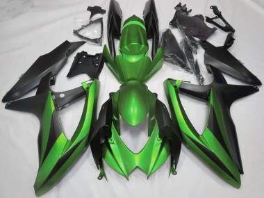 Preisgünstige Suzuki GSXR 600 / GSXR 750 Motorrad Verkleidung 2008-2010 - Grun Matt Schwarz