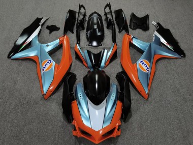 Preisgünstige Suzuki GSXR 600 / GSXR 750 Motorrad Verkleidung 2008-2010 - Orange Blau Schwarz Gulf