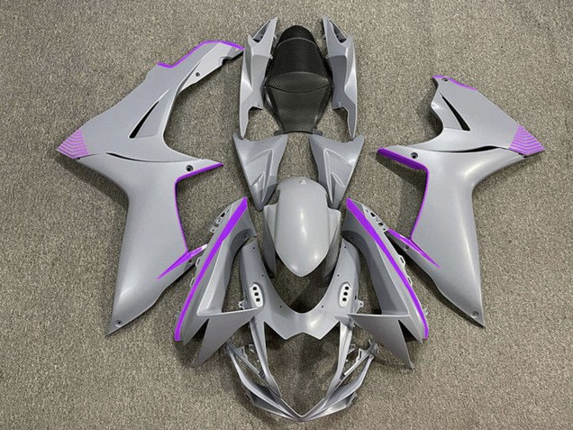 Preisgünstige Suzuki GSXR 600 / GSXR 750 Motorrad Verkleidung 2011-2024 - Matt Nardo Grau Lila Accents