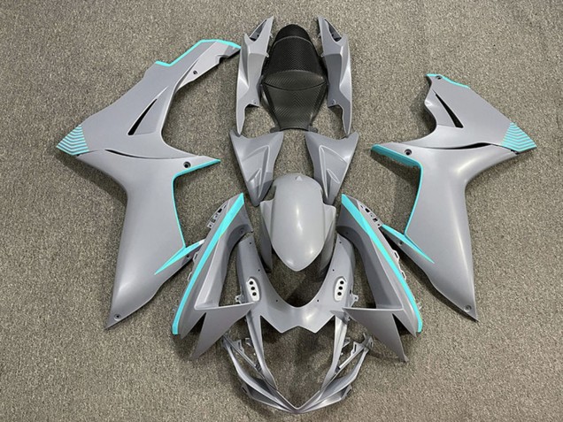 Preisgünstige Suzuki GSXR 600 / GSXR 750 Motorrad Verkleidung 2011-2024 - Matt Nardo Grau Blau Grun Accents