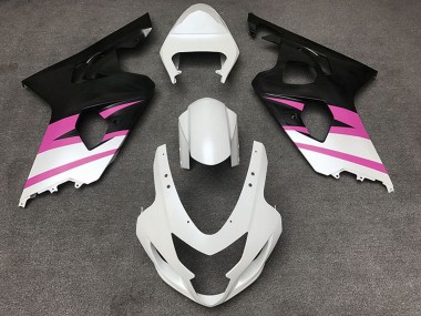 Preisgünstige Suzuki GSXR 600 / GSXR 750 Motorrad Verkleidung 2004-2005 - Weiss Rosa Matt Schwarz
