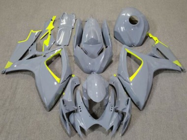 Preisgünstige Suzuki GSXR 600 / GSXR 750 Motorrad Verkleidung 2006-2007 - Nardo Grau Hohe Sichtbarkeit Gelb