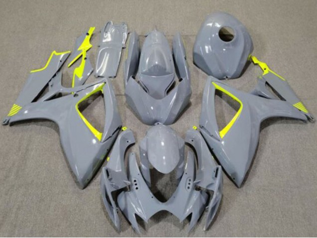 Preisgünstige Suzuki GSXR 600 / GSXR 750 Motorrad Verkleidung 2006-2007 - Nardo Grau Hohe Sichtbarkeit Gelb