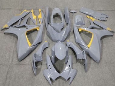 Preisgünstige Suzuki GSXR 600 / GSXR 750 Motorrad Verkleidung 2006-2007 - Nardo Grau und Gelbmen