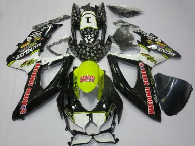 Preisgünstige Suzuki GSXR 600 / GSXR 750 Motorrad Verkleidung 2008-2010 - Weiss Gelb Rot Schwarz National Guard