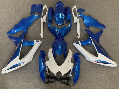 Preisgünstige Suzuki GSXR 600 / GSXR 750 Motorrad Verkleidung 2008-2010 - Weiss Blau OEM Stil