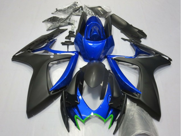 Preisgünstige Suzuki GSXR 600 / GSXR 750 Motorrad Verkleidung 2006-2007 - Blau Matt Schwarz Grun OEM Stil