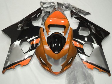 Preisgünstige Suzuki GSXR 600 / GSXR 750 Motorrad Verkleidung 2004-2005 - Orange Silber Schwarz