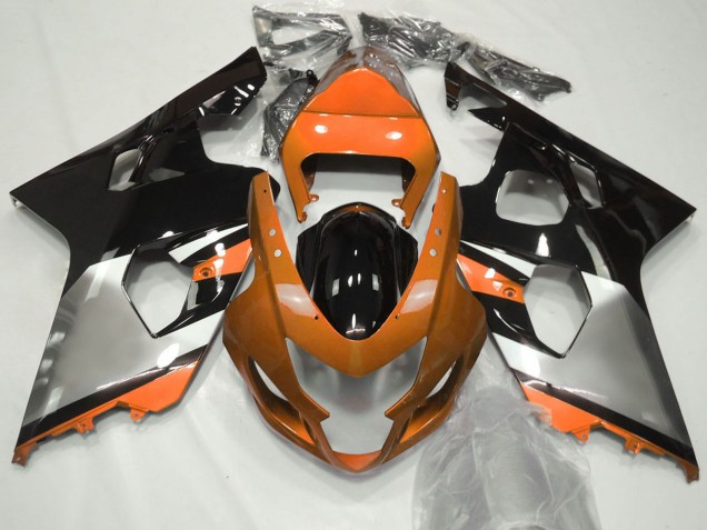 Preisgünstige Suzuki GSXR 600 / GSXR 750 Motorrad Verkleidung 2004-2005 - Orange Silber Schwarz