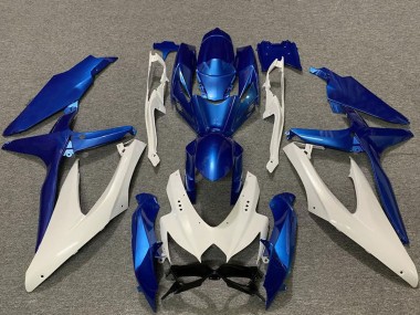 Preisgünstige Suzuki GSXR 600 / GSXR 750 Motorrad Verkleidung 2008-2010 - Weiss Blau