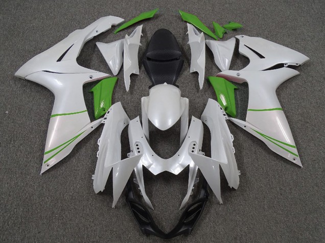 Preisgünstige Suzuki GSXR 600 / GSXR 750 Motorrad Verkleidung 2011-2024 - Perl Weiss und Grun