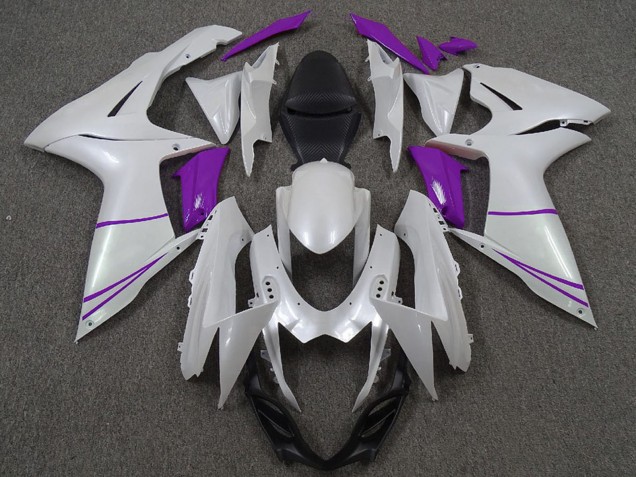 Preisgünstige Suzuki GSXR 600 / GSXR 750 Motorrad Verkleidung 2011-2024 - Perl Weiss und Lila