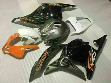 Preisgünstige Honda CBR600RR Motorrad Verkleidung 2009-2012 - Weiss Orange Glanzendes Schwarz