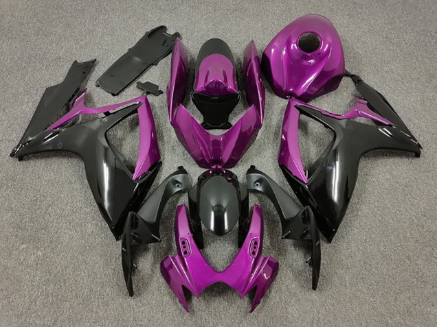 Preisgünstige Suzuki GSXR 600 / GSXR 750 Motorrad Verkleidung 2006-2007 - Lila Schwarz