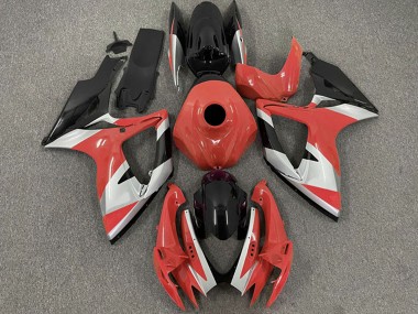 Preisgünstige Suzuki GSXR 600 / GSXR 750 Motorrad Verkleidung 2006-2007 - Rot Silber Schwarz