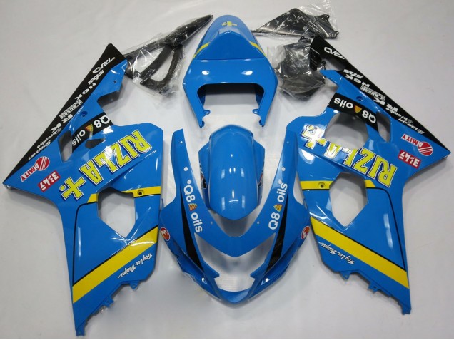 Preisgünstige Suzuki GSXR 600 / GSXR 750 Motorrad Verkleidung 2004-2005 - Blau Gold Schwarz Rizla