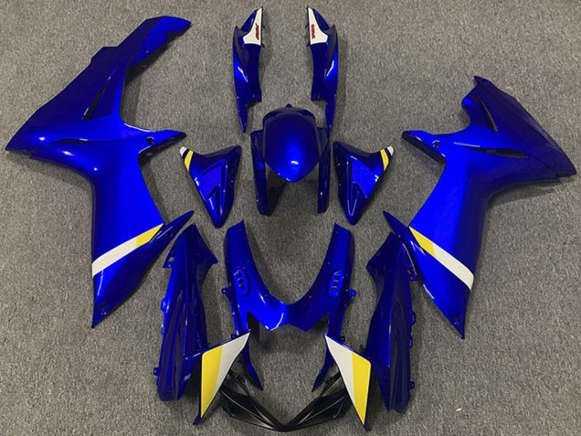Preisgünstige Suzuki GSXR 600 / GSXR 750 Abs Motorrad Verkleidungen 2011-2024 - Blau Weiss Gelb