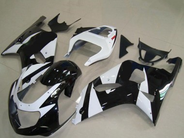 Preisgünstige Suzuki GSXR 600 / GSXR 750 Motorrad Verkleidung 2001-2003 - Weiss Glanzendes Schwarz