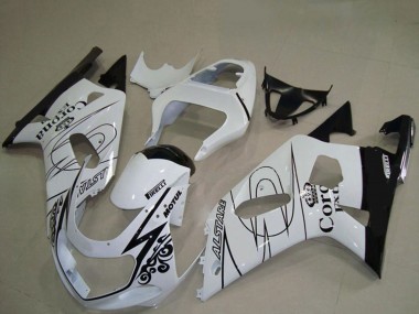 Preisgünstige Suzuki GSXR 600 / GSXR 750 Motorrad Verkleidung 2001-2003 - Weiss Schwarz Corona Alstare
