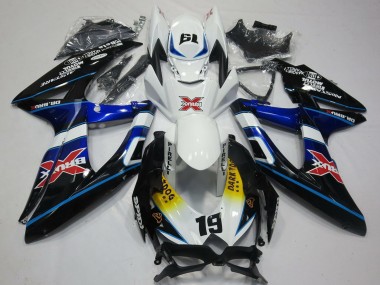 Preisgünstige Suzuki GSXR 600 / GSXR 750 Motorrad Verkleidung 2008-2010 - Weiss Blau Schwarz Gelb Rot X Dunkel Dog 19